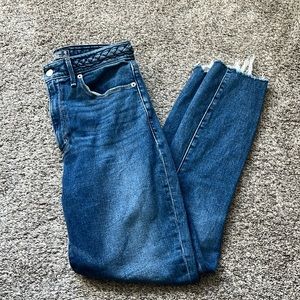 A&F Curve Love Super Skinny Ankle High Rise with Braided Waist